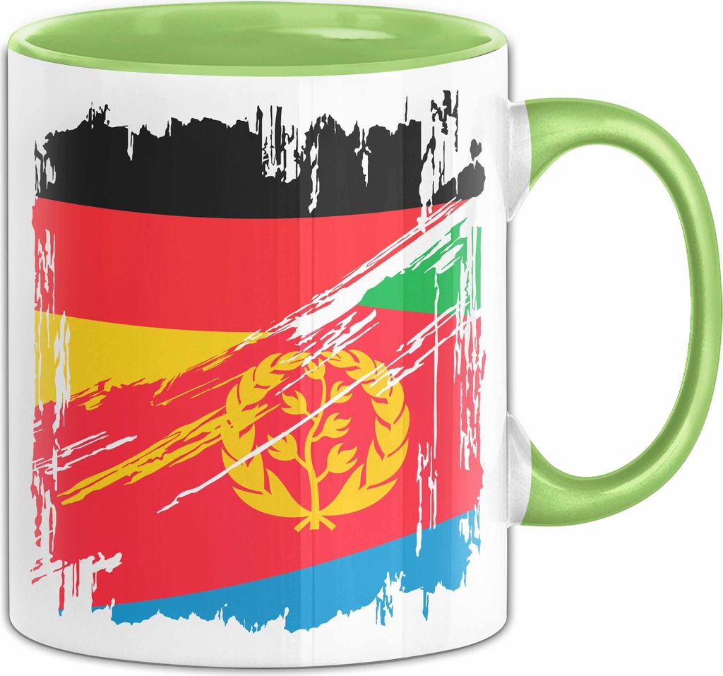 Eritrea Deutschland Flagge Halb Deutscher Halb Eritreer Fußball Germany 2024 Europa Eritrea (Grün)