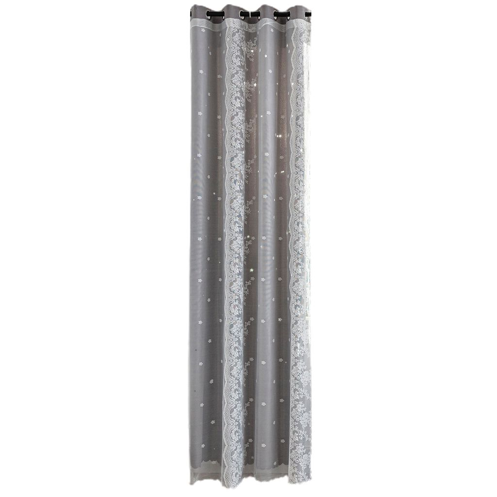 Fenster Vorhang perforiertes Lichtfilterung Polyester Schlafzimmer Fenster Blackout Seitenvorhang Home Dekoration-Grau