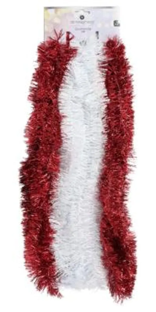 Guirlande bicolore blanc et rouge 200 cm - Lot de 3 packs (24 pièces)