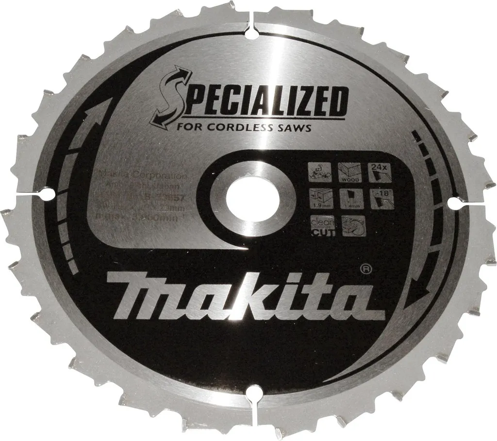 Lame de scie pour bois Makita 190mm 24 dents B-33657 pour coupe nette