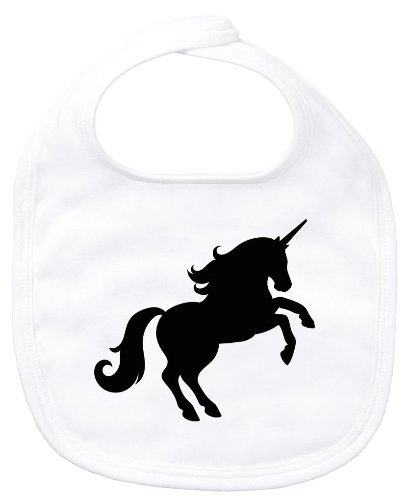Huuraa Baby Lätzchen Einhorn Silhouette White Klettverschluss Baumwolle Latz Geschenkidee