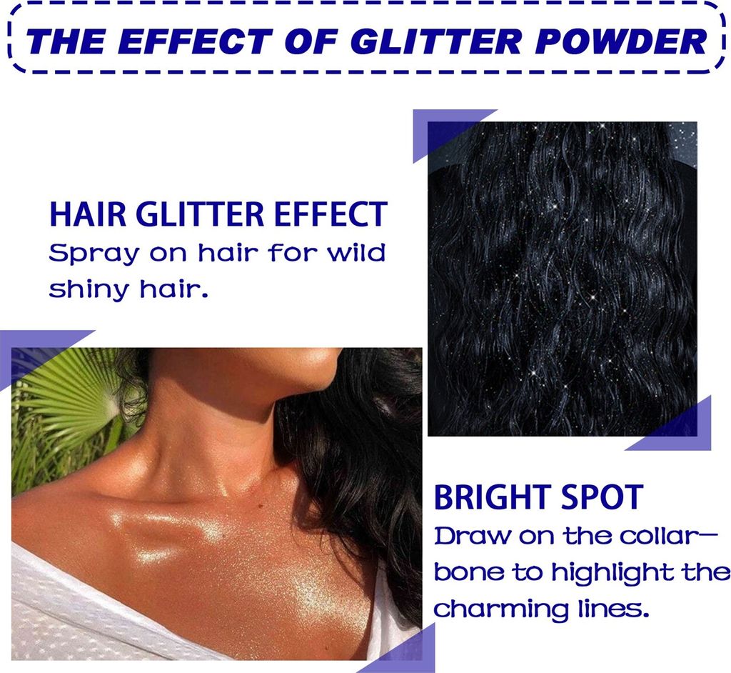 2 Stück 60ml Glitzerspray, Körper Glitzer, Holographisch Produktbild 7