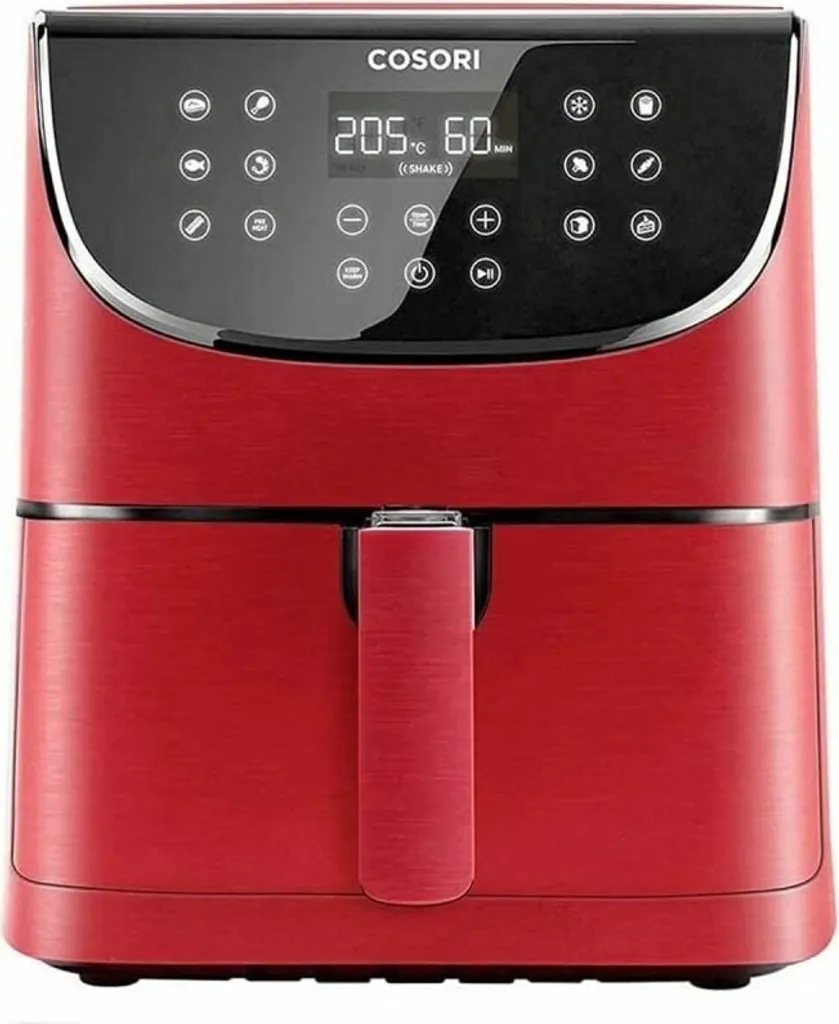 Friteuse air chaud Cosori 5,5L Rouge, 11 programmes et kit brochettes