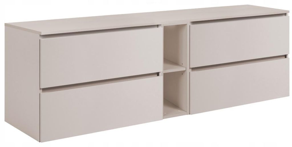Rodan Waschbeckenunterschrank 140cm - Kaschmir Matt - mit Produktbild 