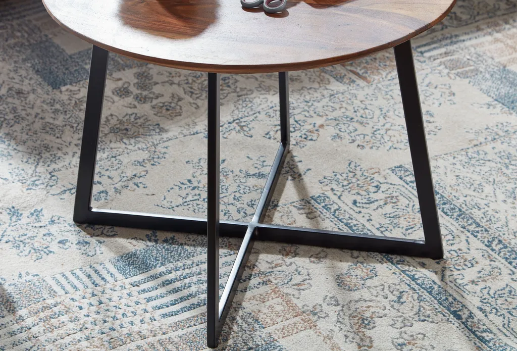 Table basse bois et métal stable pour petits salons encombrés - 5