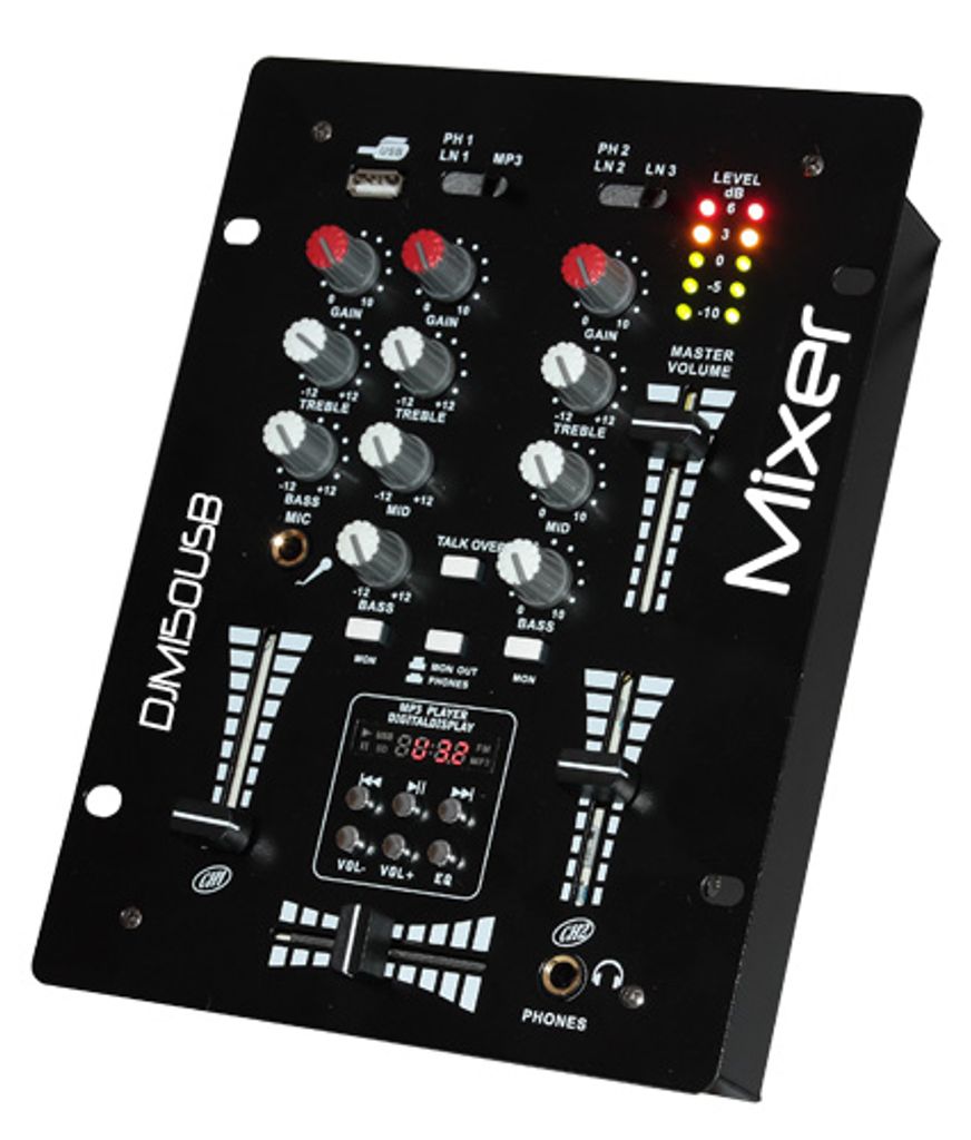 IBIZA DJM150USB-BT 2-Kanal Mischpult USB MP3 Bluetooth Produktbild 