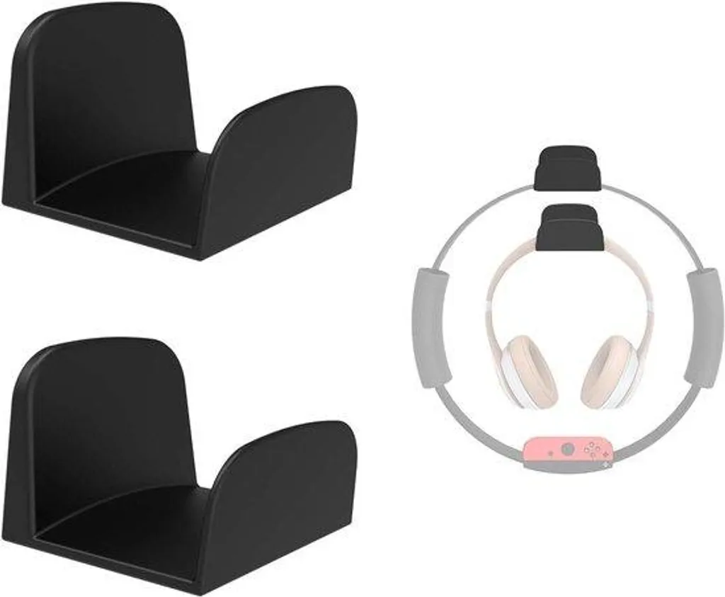 Support casque universel noir 2 pièces : fini le bureau encombré et sale