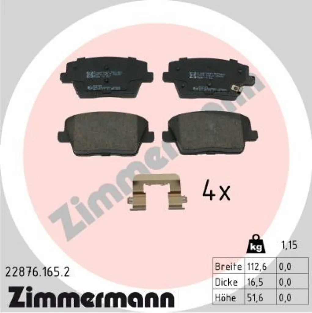 Éliminez Sifflements et Vibrations avec les Freins Zimmermann 22876.165.2