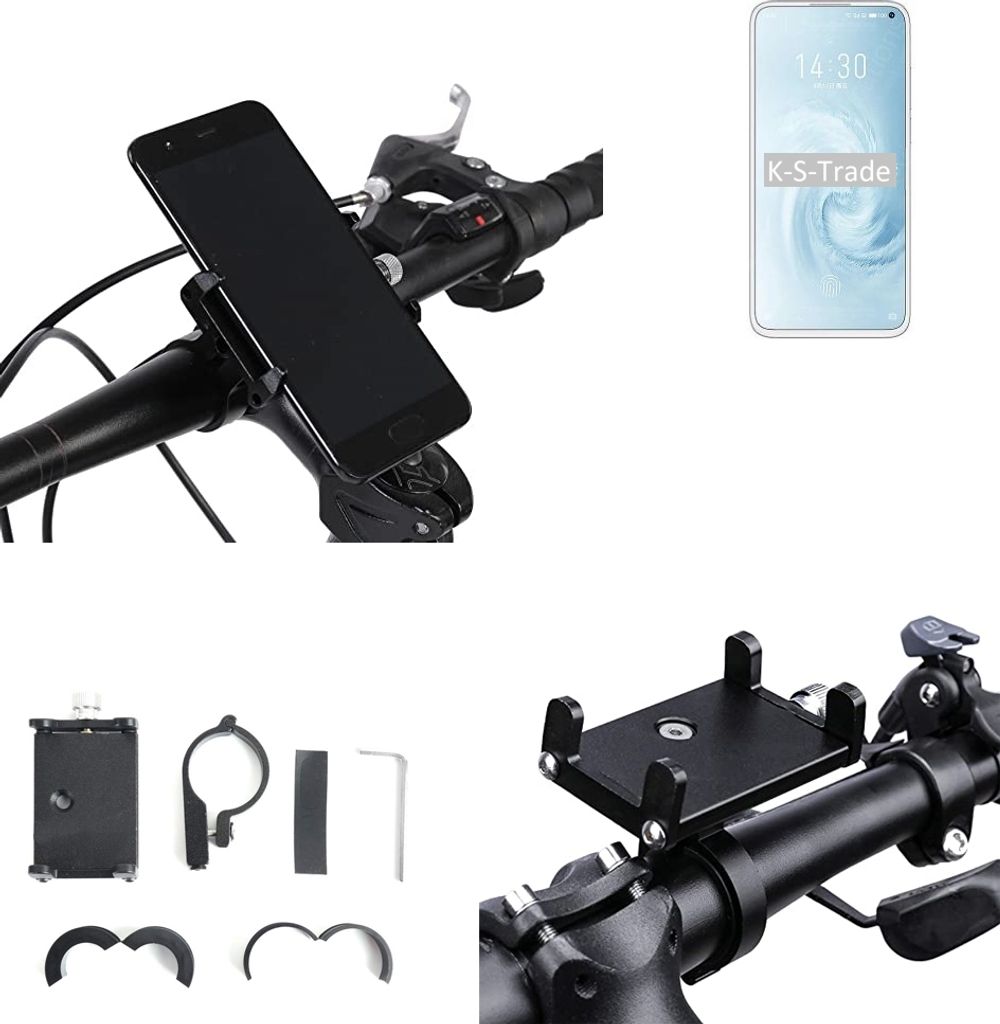 K-S-Trade Handyhalterung für das Fahrrad kompatibel mit Meizu 17 Pro Halter Lenkstange Fahrradhalterung Motorrad Bike Mount Befestigung Smartphone