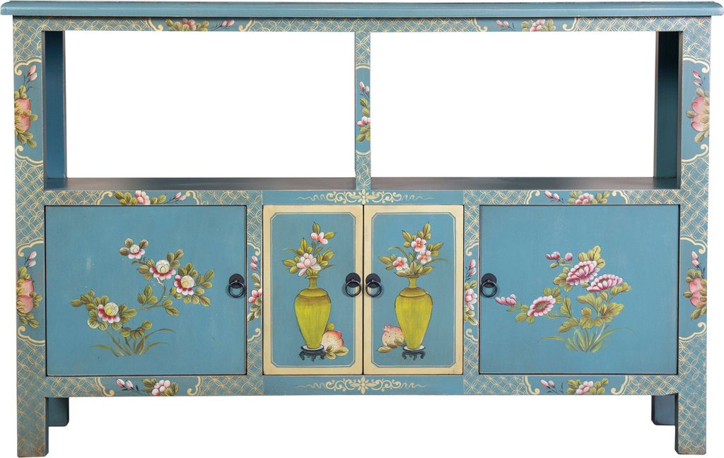 Fine Asianliving Chinesische Kommode chinesisches Sideboard chinesischer Schränke China Möbel Schrank Orientalischer Asiatischer 140x90x33