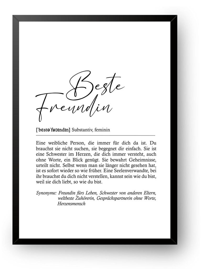 Postertech Definition Poster Beste Freundin, Geschenk zum Produktbild 