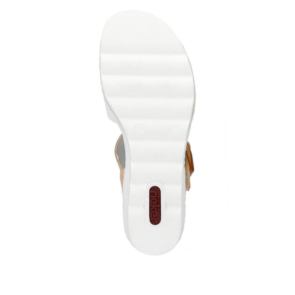 Rieker Damen Sandale Sandalette Schnalle Plateau Keilabsatz 67476, Größe:40 EU, Farbe:Orange