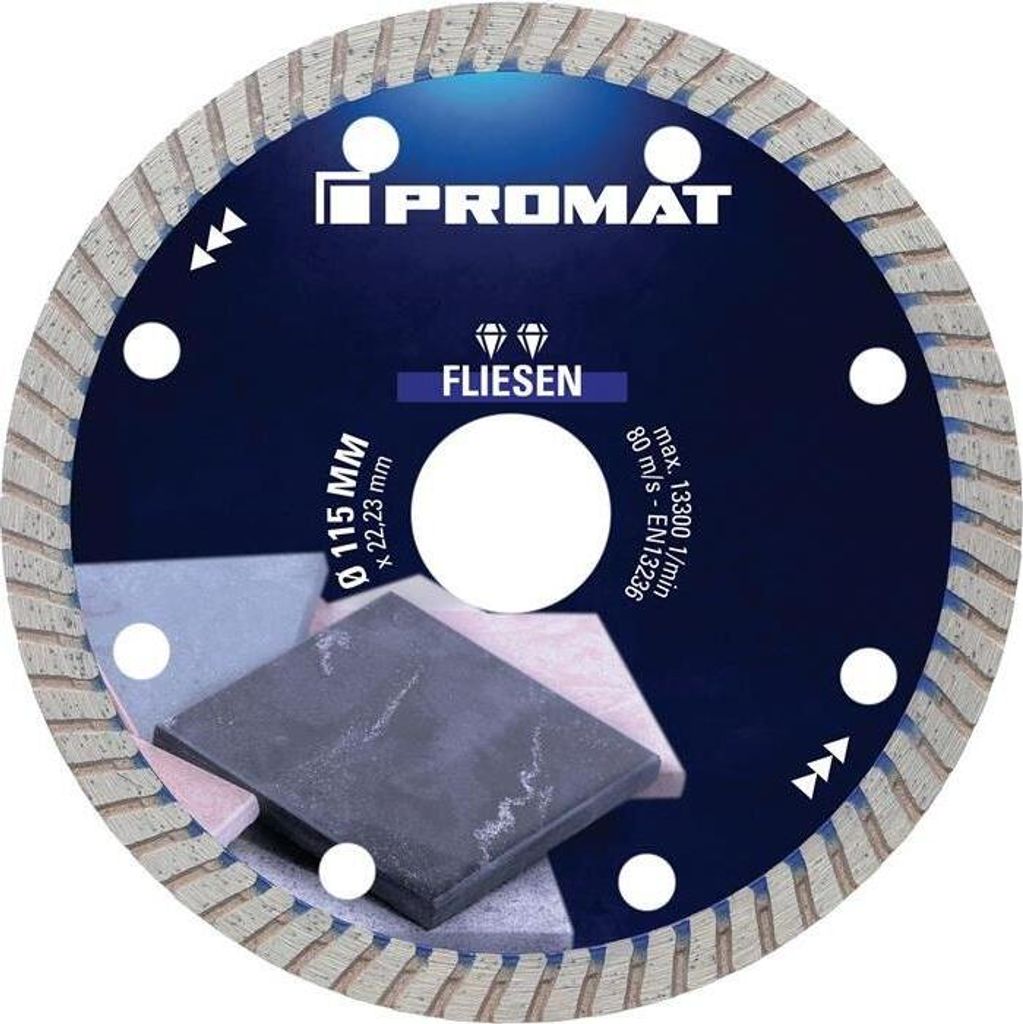 Diamanttrennscheibe FLIESEN PRO T 115 mm Bohrung 22,23 mm Segmenthhe 7 mm Segmentstrke 1,6 mm Winkelschleifer