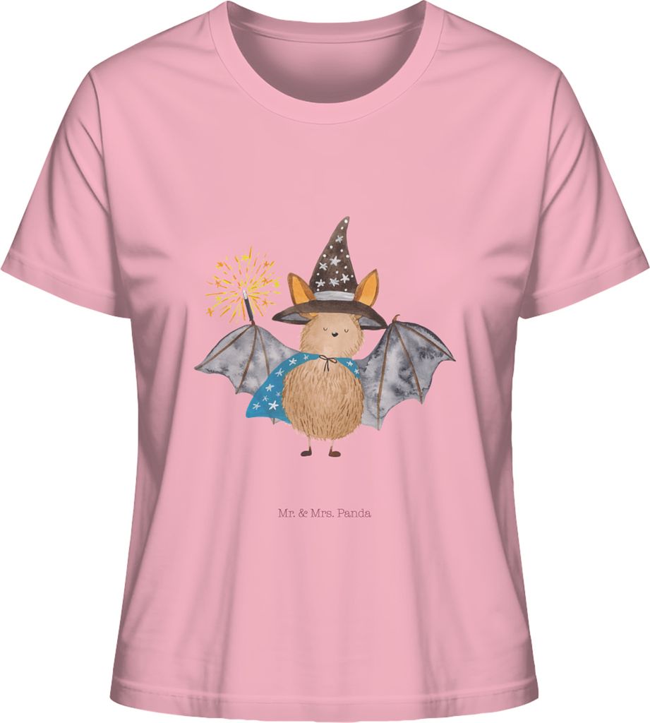 Mr. & Mrs. Panda Oberteil Damen Fledermaus Zauberer Größe M - Baumwolle Pink - Geschenk, Jersey Shirt, Frauen, Fledermäuse, T-Shirt, Magier, Lus...