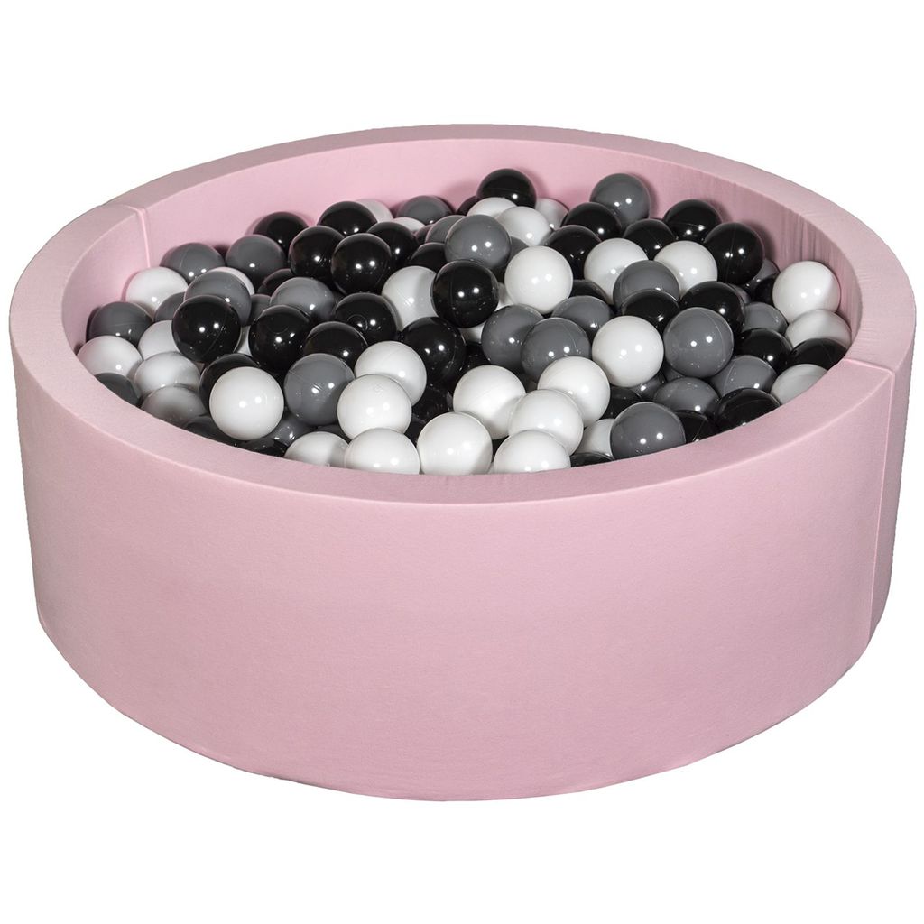 Bällebad Spielplatz + 450 Bälle rosa schwarz, weiß, grau