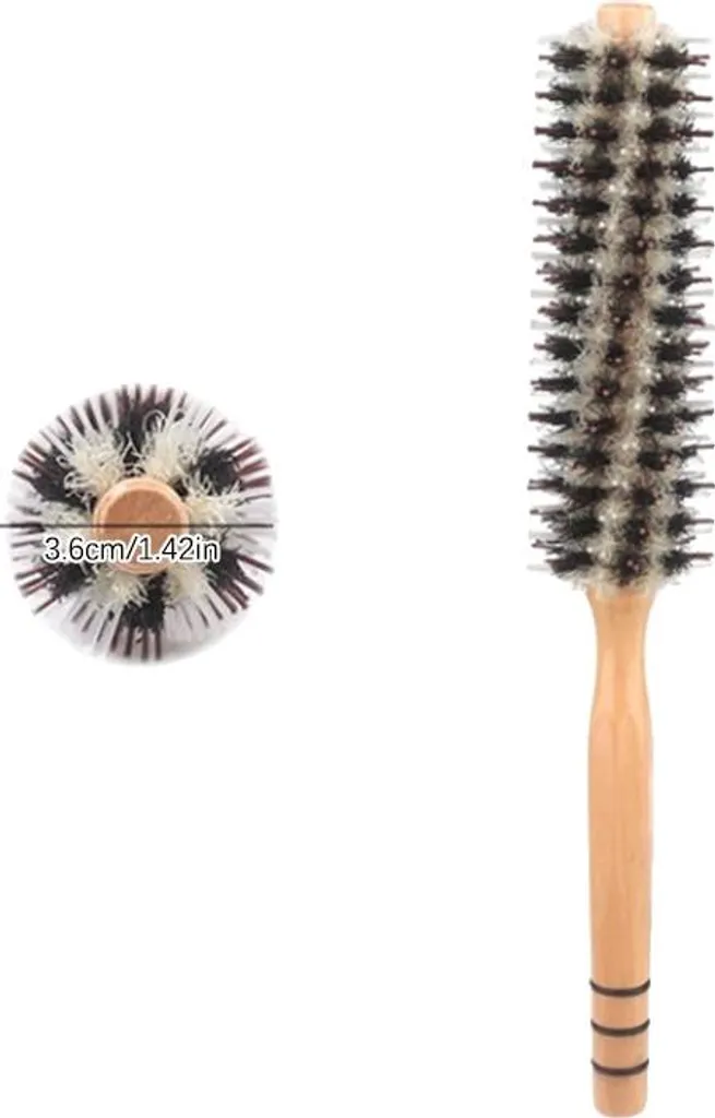 Brosse pneumatique petit format en poils de sanglier pour cheveux fins