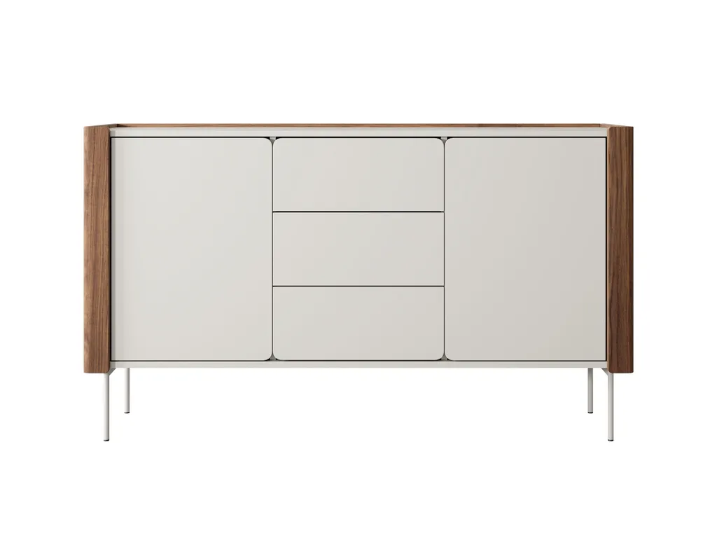 Commode LIA design noyer avec tiroirs cachemire - Rangement spacieux - 3