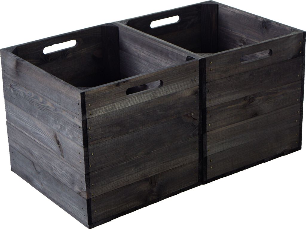 2er set Holzkiste schwarz lasiert passend für Kallax und Produktbild 6