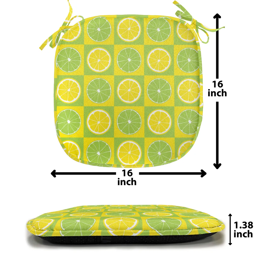 Coussin de Chaise Imperméable Vert Lime pour Siège de Cuisine - 4 pcs