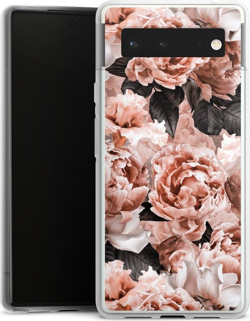 DeinDesign Handyhülle für Google Pixel 6 Silikon Hülle Case Smartphone Schutzhülle Blume Rose Vintage