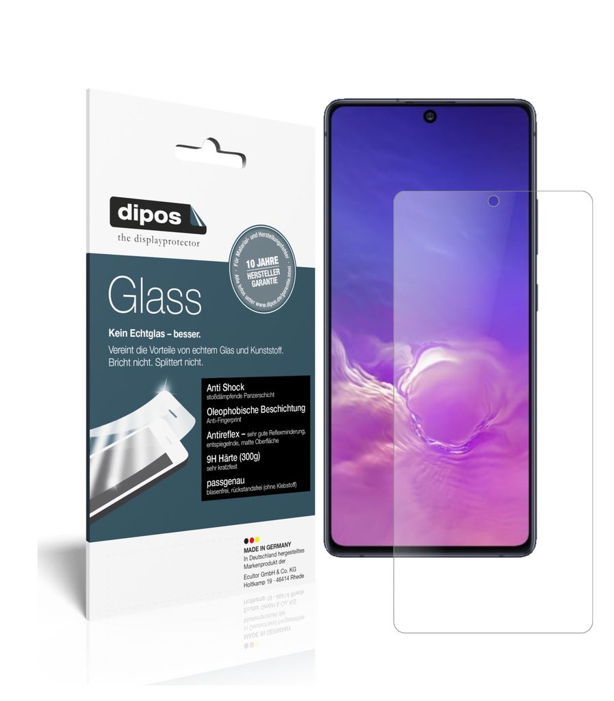 2x Schutzfolie für Samsung Galaxy S10 Lite matt - Anti-Shock 9H Folie dipos Glass Kunststoffglas
