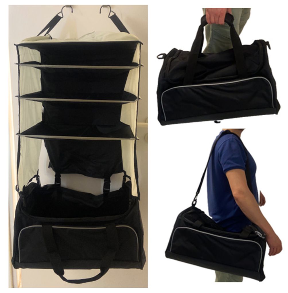 Reisetasche mit Garderobe Fächersystem Tasche zum Aufhängen Produktbild 