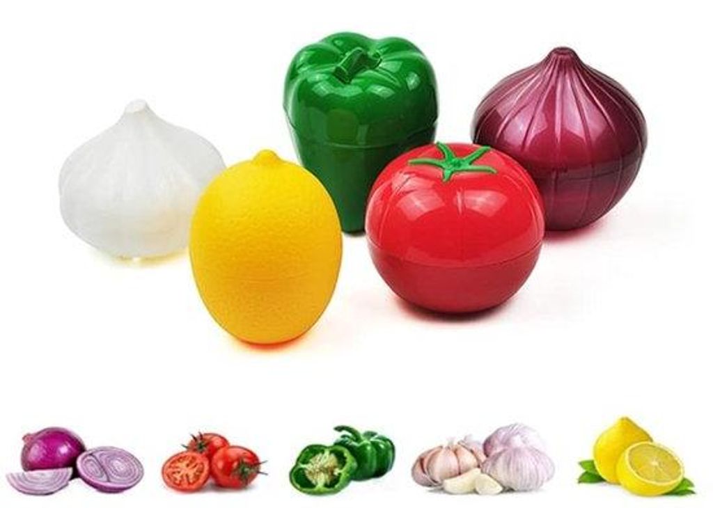 5-teiliger Obst- und Gemüsebehälter, BPA-freie Wiederverwendbare Kühlboxbehälter