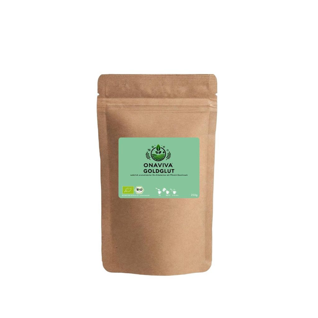 Onaviva -Tee Goldglut - natürlich aromatisierter Kräutertee mit Pfirsich-Geschmack