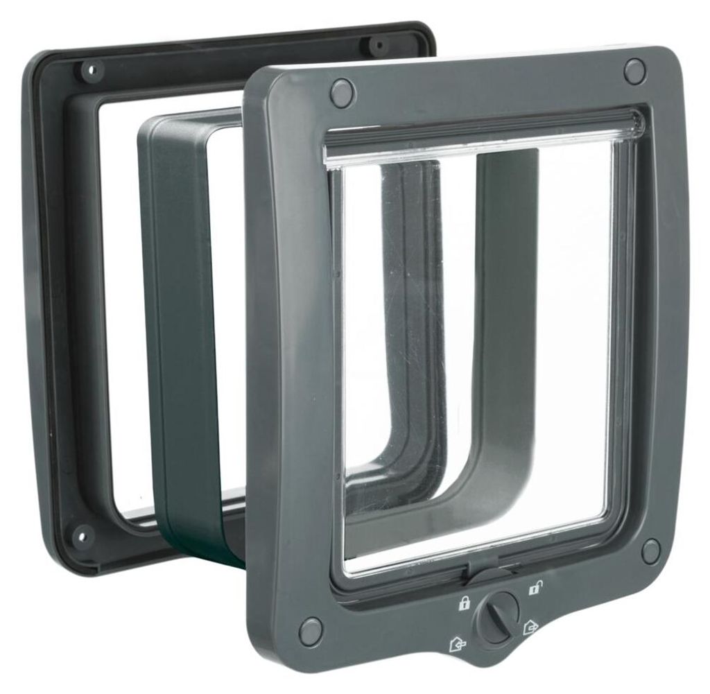 TRIXIE 4-Wege Freilauftür XXL mit Tunnel - grau - 24 × 28 Produktbild 
