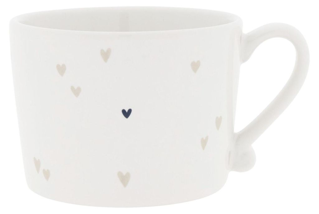 Tasse Hearts Natural Herzchen weiß beige für 270ml Bastion Collections