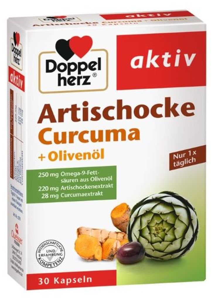 DOPPELHERZ Artischocke Curcuma+Olivenöl Kapseln