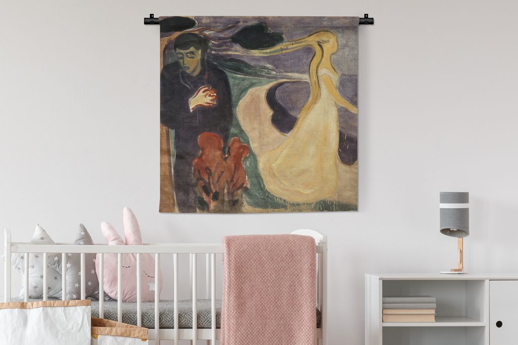 MuchoWow Wandteppich Wandbehang Trennung - Edvard Munch 90x90 cm Tapisserie Dekoration Wandtuch - Wandaufhänger