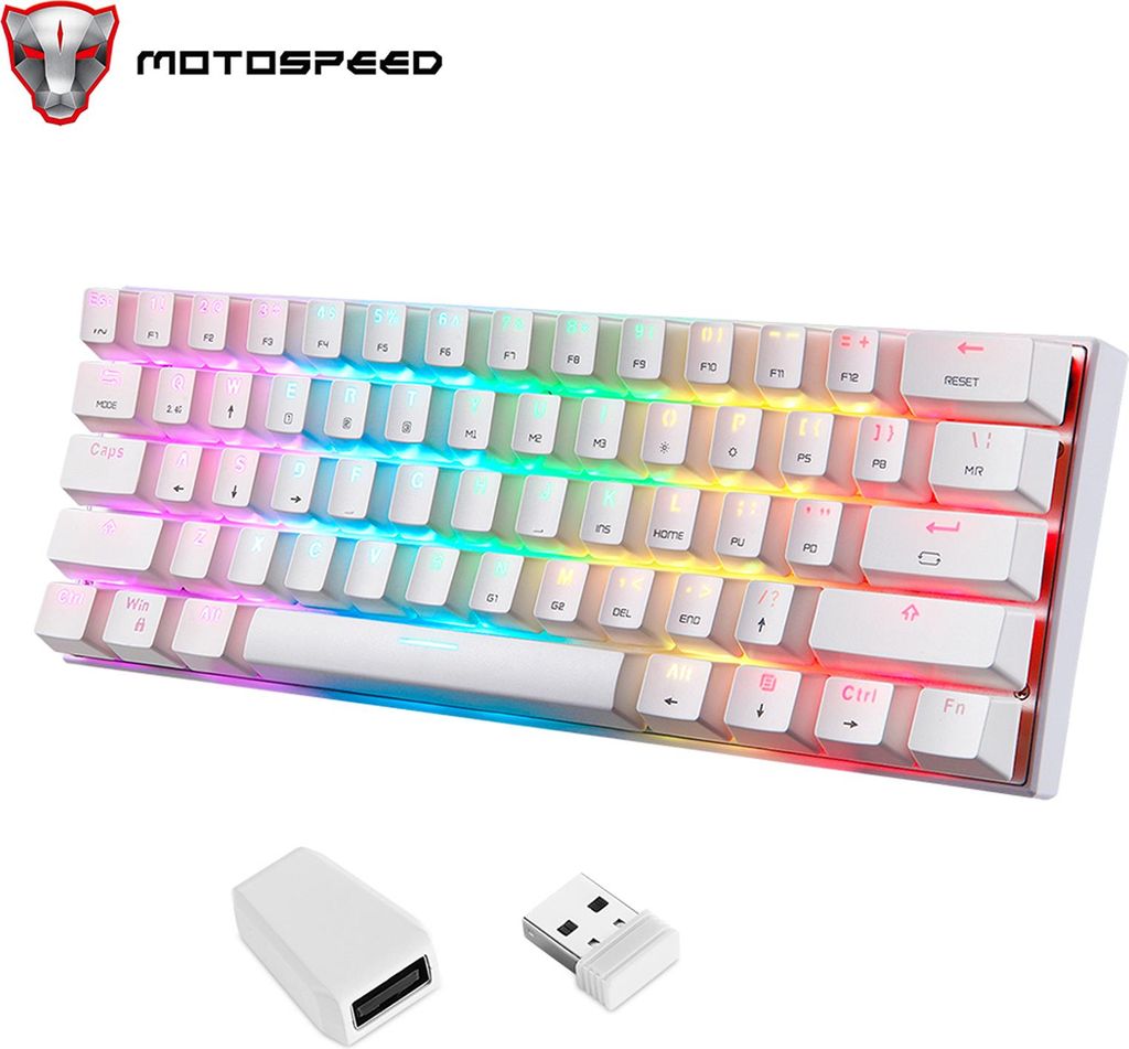 Motospeed SK62 BT Wireless Gaming Mechanische Tastatur 61 Tasten RGB Hintergrundbeleuchtung Roter Schalter Makroantrieb Für Laptop PC