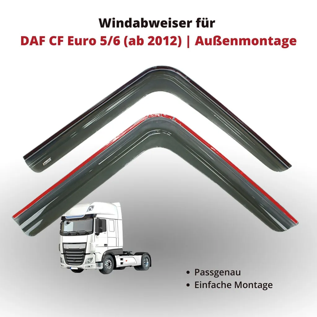 Anti-pluie et vent DAF CF Euro 5/6 - Déflecteurs d'air K-DF-03 Extérieur