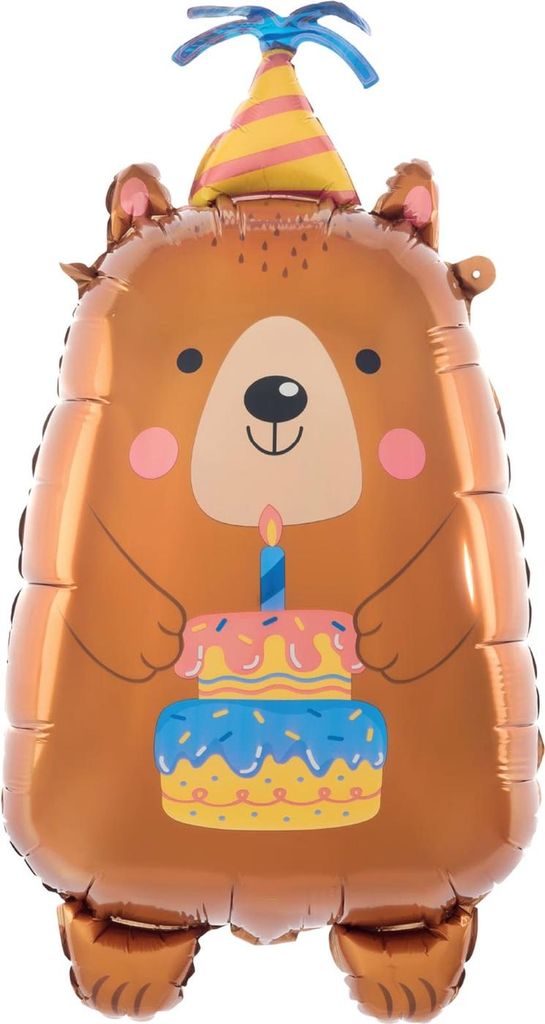 Folienballon Birthday Teddybär 44,5 x 78,5 cm