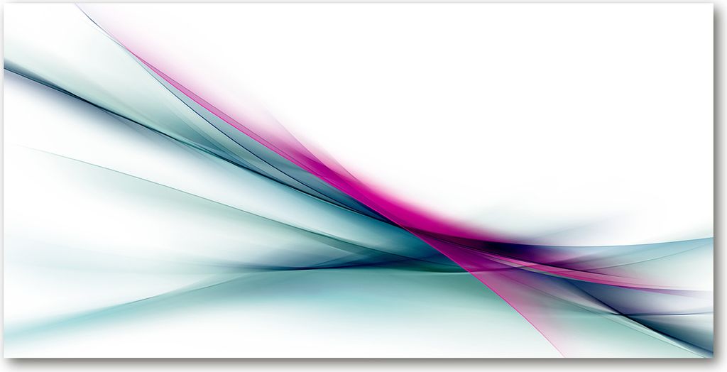 Tulup Glas-Bild - 100x50 -Wandkunst - Wandbild hinter gehärtetem Sicherheitsglas - Kunst: modern & klassisch - Abstrakte Wellen - Mehrfarbig