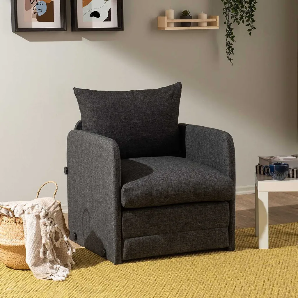 Canapé-lit compact Saga Single : solution gain de place en métal gris - 10