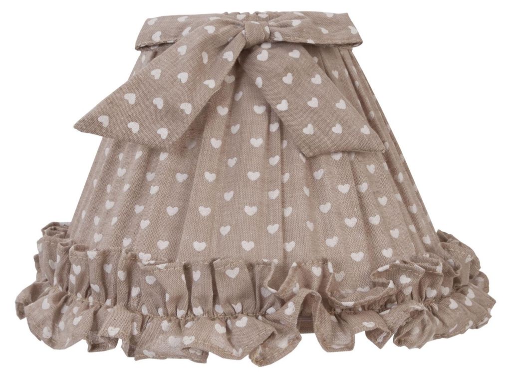 Clayre & Eef Paralume Ø 22x14 cm Cotone Grigio Cuori Immagine del prodotto 