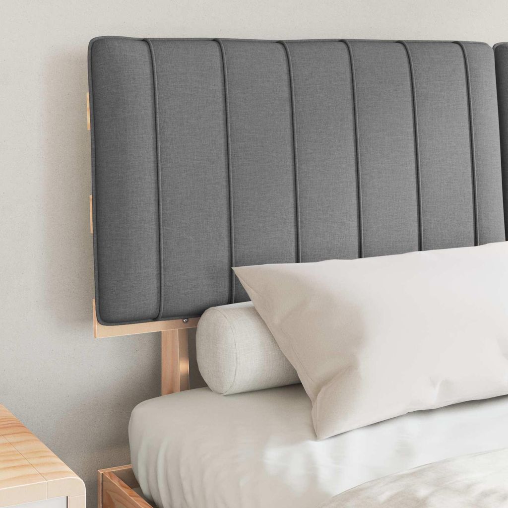 (Robust Möbel) Bettgestell mit gepolstertem Kopfteil Hellgrau 150 x 200cm - CL351955 - Klassische BettenJugendbett Tagesbett