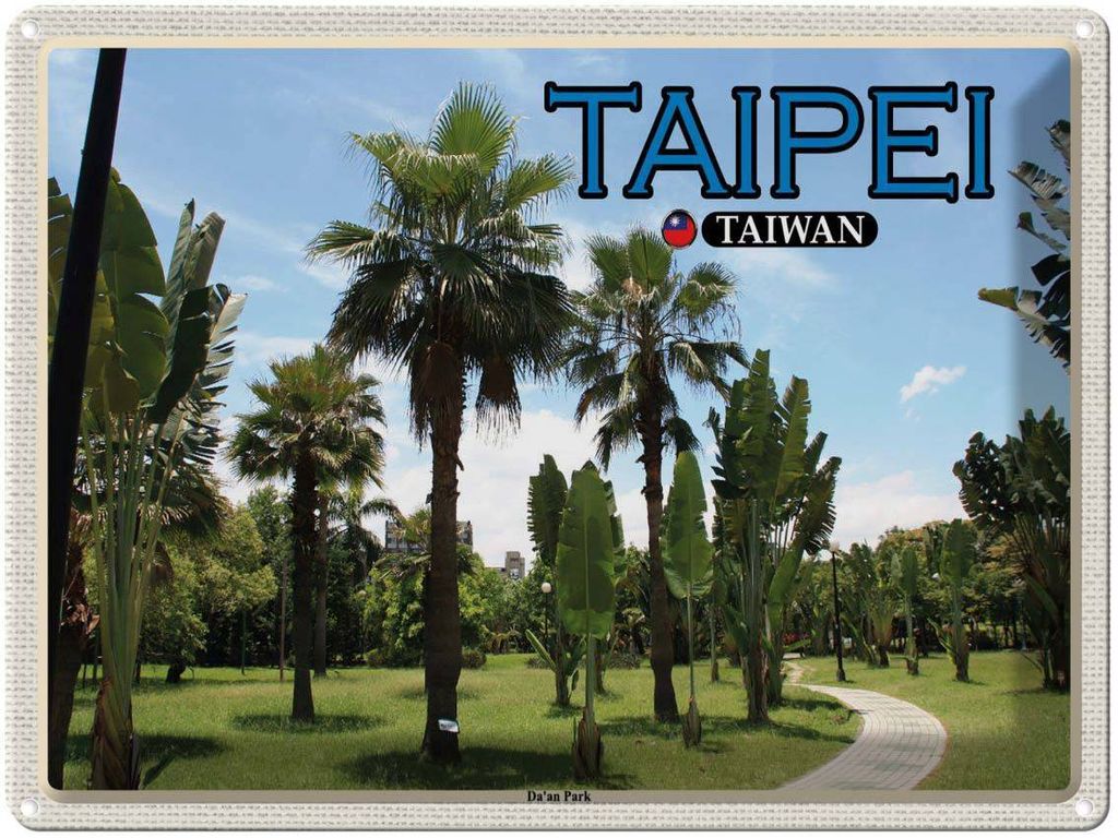 vianmo Blechschild 30x40 cm Taipei Taiwan Da'an Park Bildmotiv Reisemotiv Abenteuer Reisen