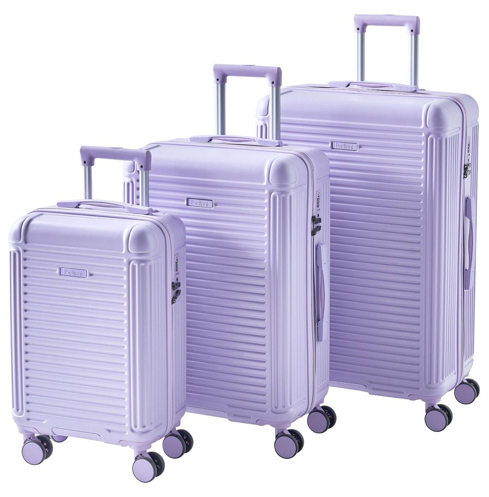 BELIANI Hartschalenkoffer Set 3-teilig Violett aus Kunststoff mit TSA-Schloss Diebstahlschutz Reißverschluss Leise Rollen 3 Größen Modernes Design