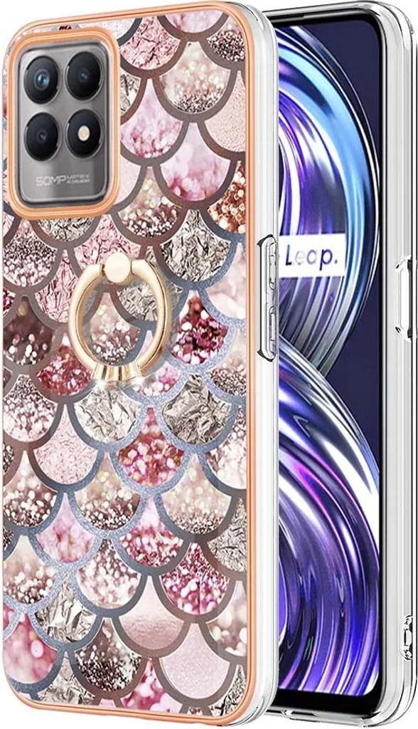 Custodia Protettiva Realme 8i TPU | Supporto Anello Design Caffè