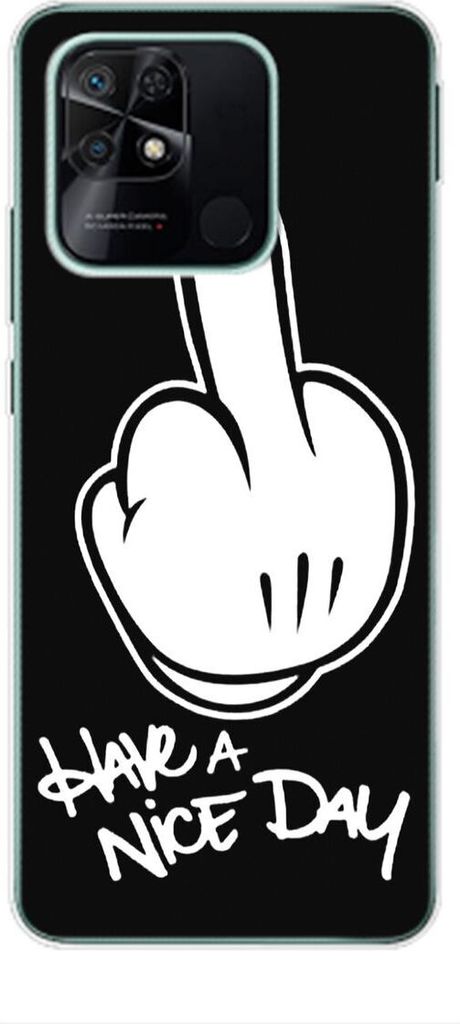 König Design Hülle kompatibel mit Xiaomi Redmi 10C Kunststoff Soft Handyhülle - Handy Case Have a nice Day