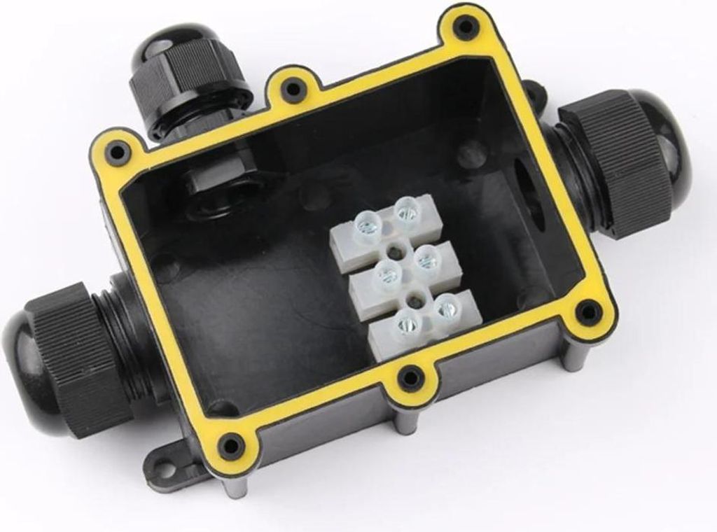 Wasserdichte Abzweigdose - 3‐Wege IP68 - Kabeldurchmesser 4–15 mm - 24A 450V - Für Außenbereich - Armeegrün