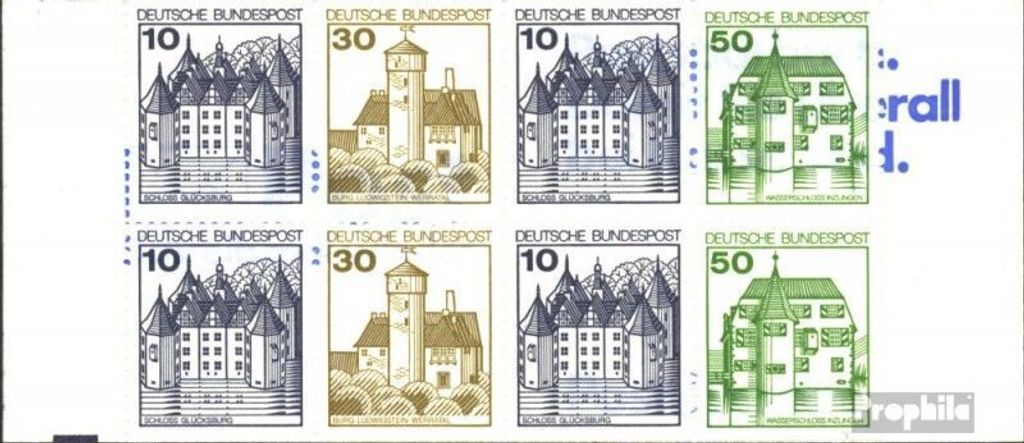 Briefmarken BRD (BR.Deutschland) 1980 Mi MH22ab K3 (kompl.Ausg.) postfrisch Burgen und Schlösser