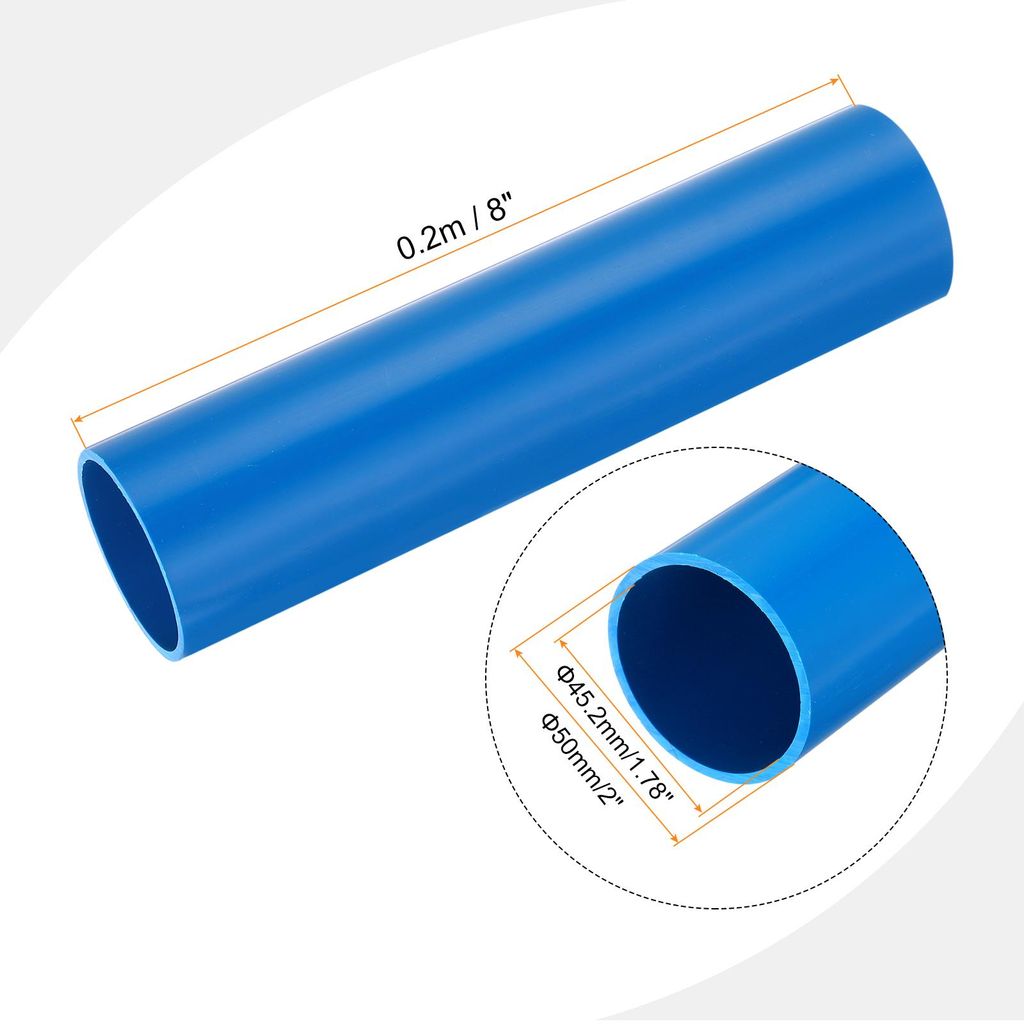 PVC Rohr, Durchmesser 45.2mm L?nge 0.2m Rund Kunststoffrohr fš¹r Garten, Aquarium, Wasserleitung, Kabelkanal, lš¹ftungsrohr (Blau)
