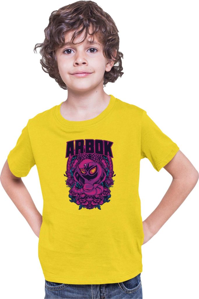 Kinder T-Shirt Japan Anime Manga Pokemon Arbok, 7-8 Jahr - 128 / Gelb