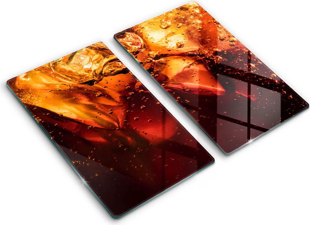 Abdeckung Glas - Küchenabdeckung - 2x30x52 cm - Abdeckplatte -Cola-Getränk mit Eis
