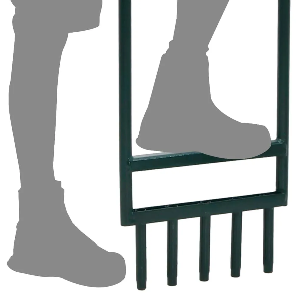 Outil d'aération pour pelouse en acier vert 5 pointes pour sol compact