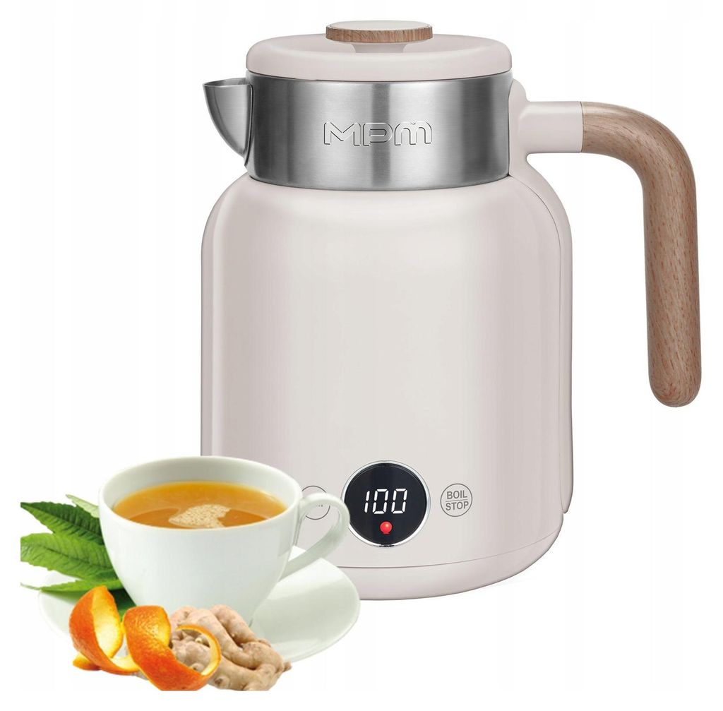 Doppelwandiger Wasserkocher beige 2200W MPM MCZ-128/B1